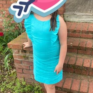 Sleeveless Teal Dress with Ruffle Detail